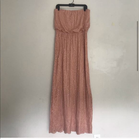 MANGO Lace Blouson Strapless Long Maxi Dress - Picture 5 of 8